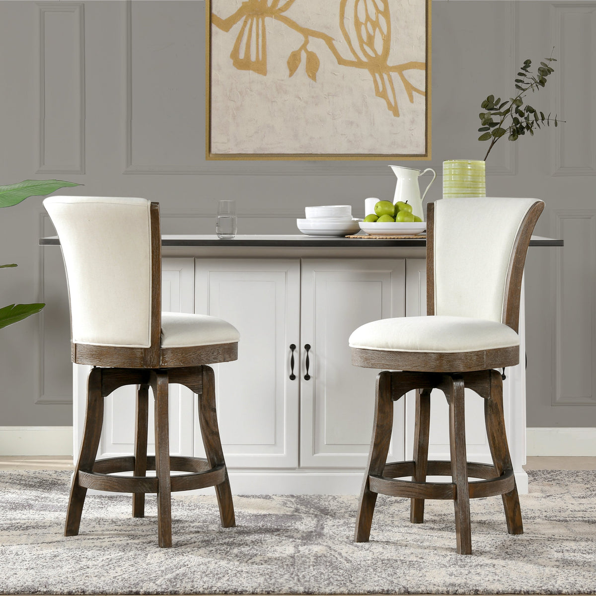 Henry 27" Armless Swivel Counter Height Bar Stool