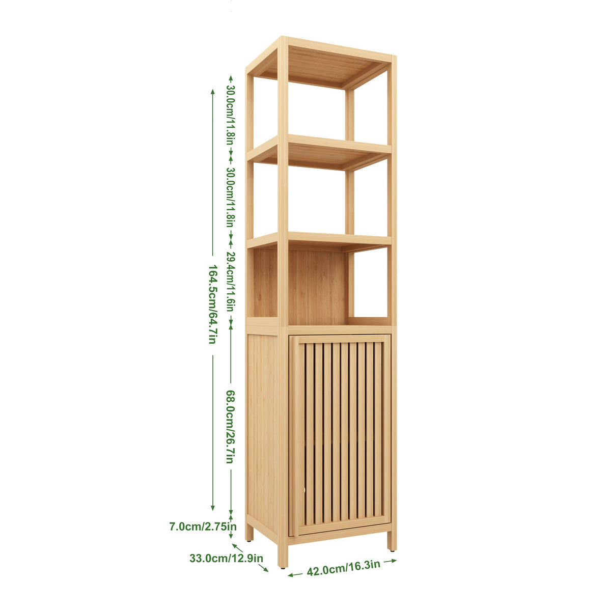 Storage Tall Slim Cabinet with Shutter Door