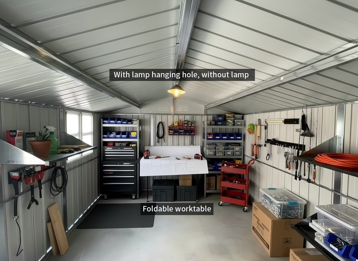 12x10 Ft Metal Garden Sheds Outdoor Storage Sheds