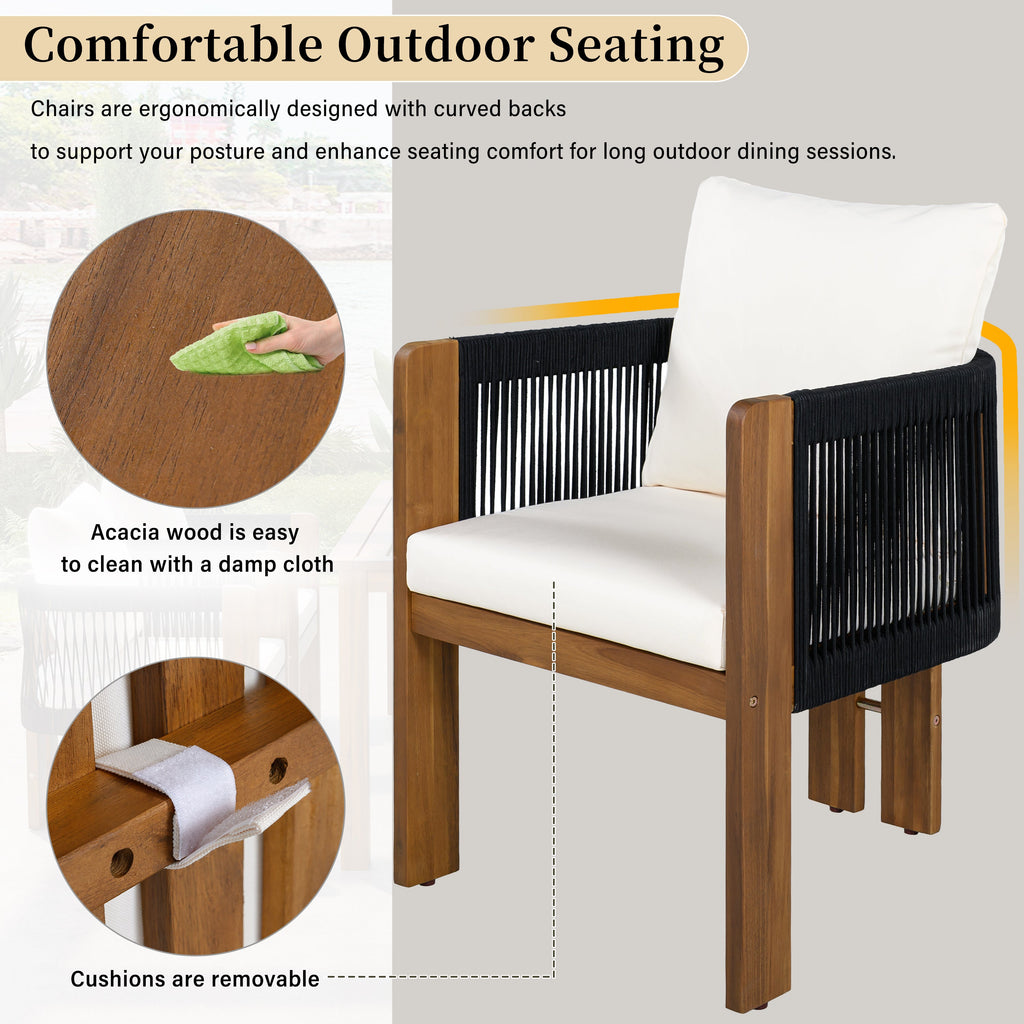 U_STYLE Luxury 5-Piece Outdoor Patio Dining Set for 4