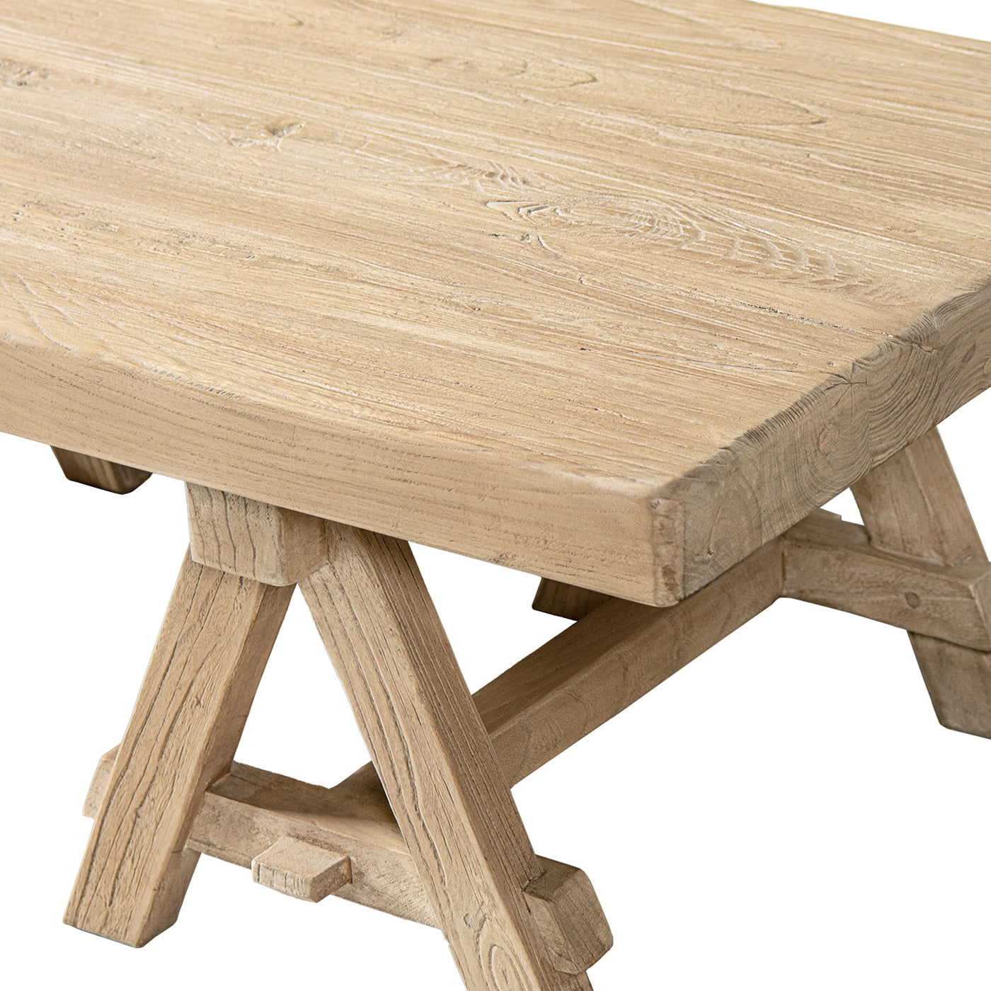 Hawthorne 48" Solid Reclaimed Elm Rectangular Trestle Coffee Table