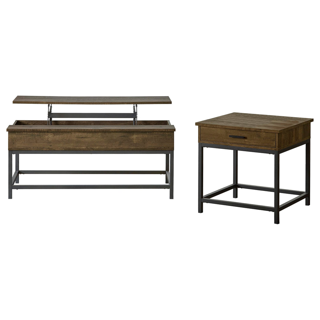 Walton Rustic Two-Piece Coffee Table Set