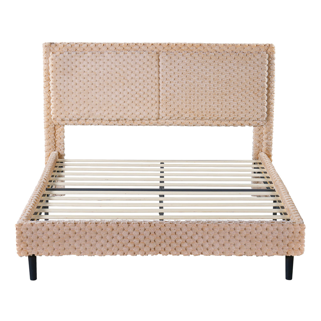 Simple Modern Camel Plush Soft Bed