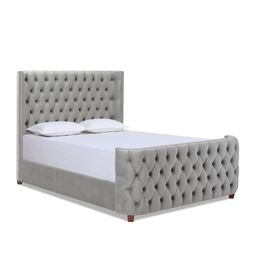 Brooklyn Queen Tufted Panel Bed Set, Opal