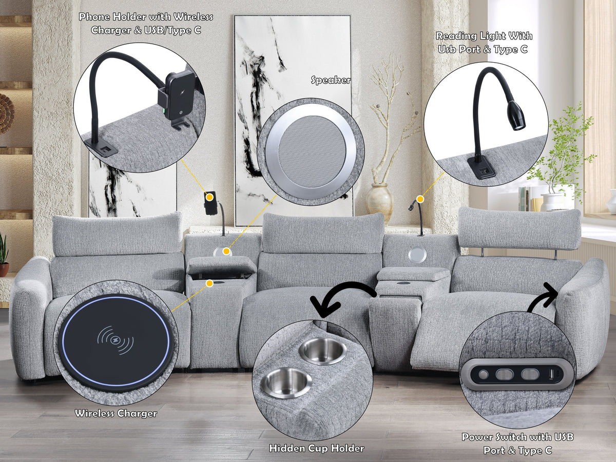 Fullar Modular Power Motion Sectional Sofa