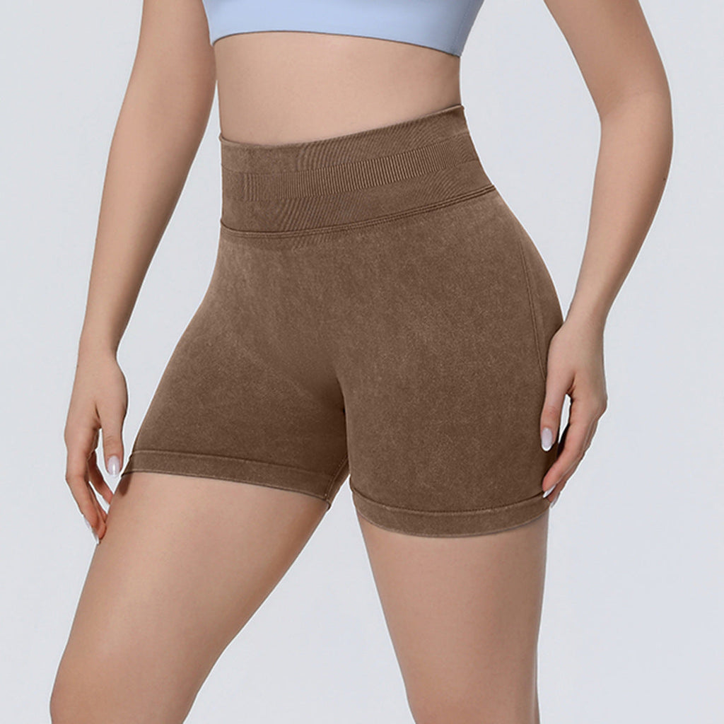 Seamless Knitted Sand-washed Yoga Shorts