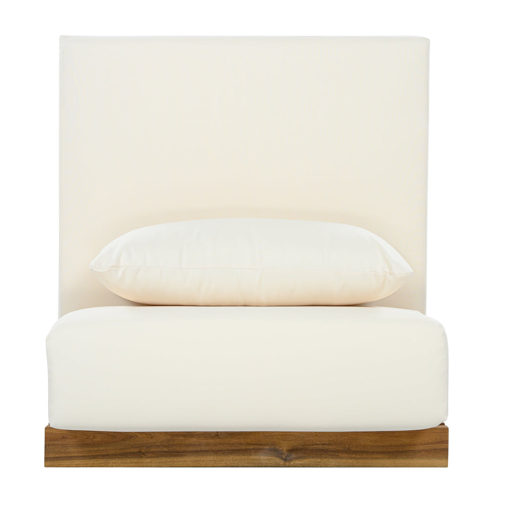 Oversized Outdoor Club Chair with Acacia Wood Frame