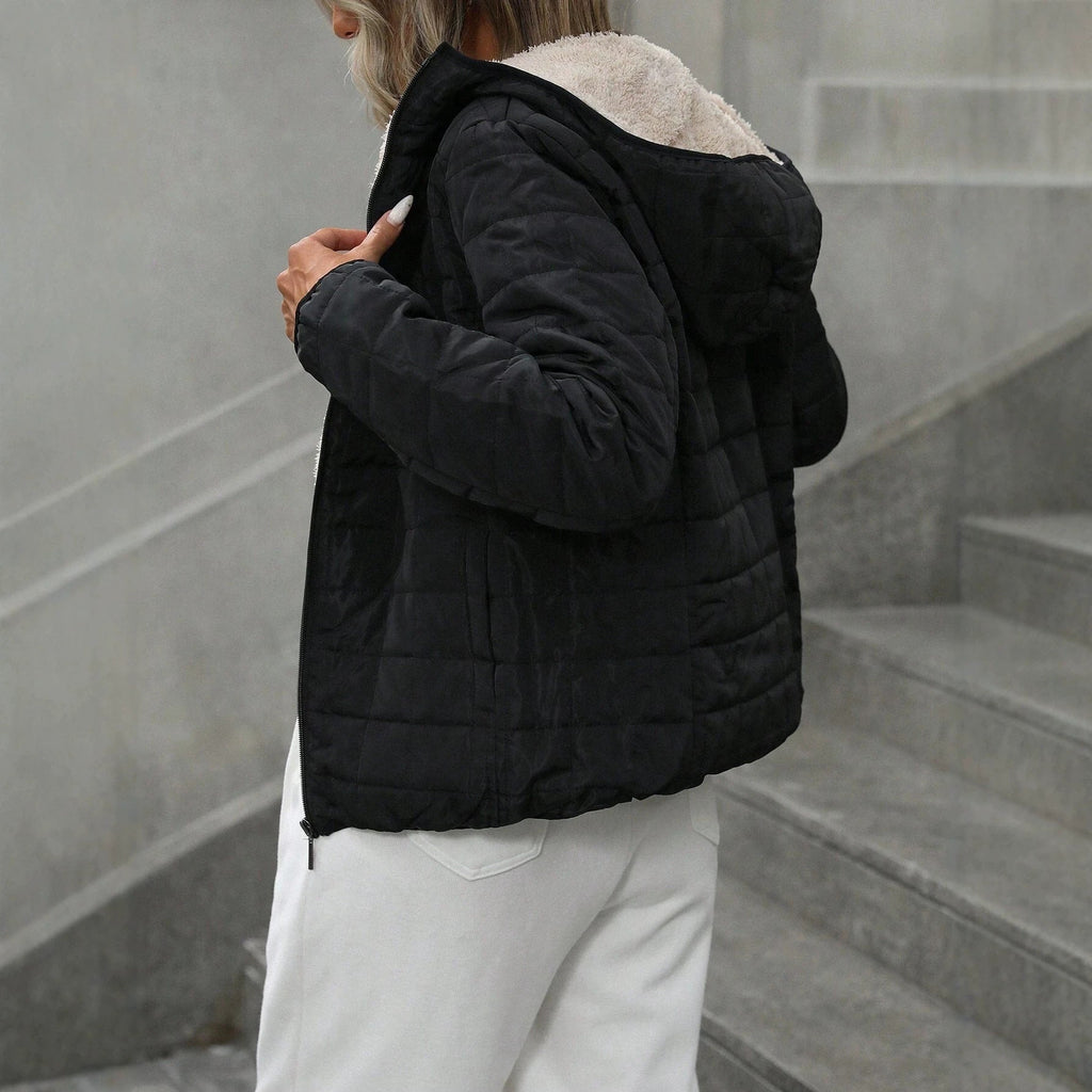 Womens Mid-Length Hooded Cotton-Padded Coat