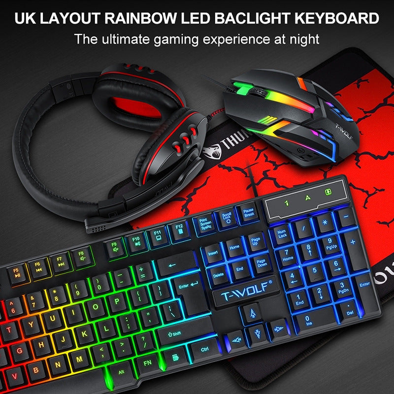 Thunder Wolf Keyboard Mouse Suit Game Luminous Game Office Home