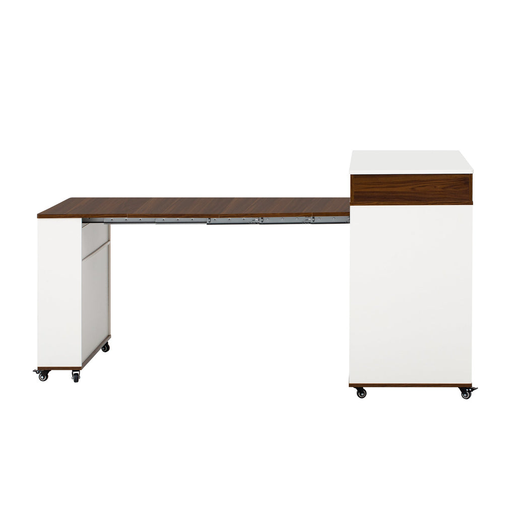 TREXM Extendable Dining Table with Extra-Long Folding Top
