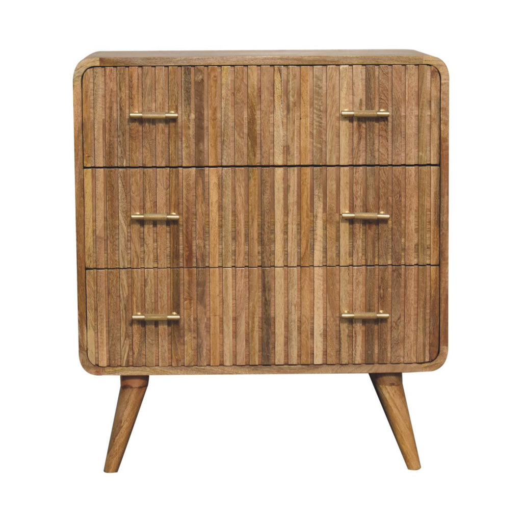 T-bar Ridged Chest, 3-Drawers