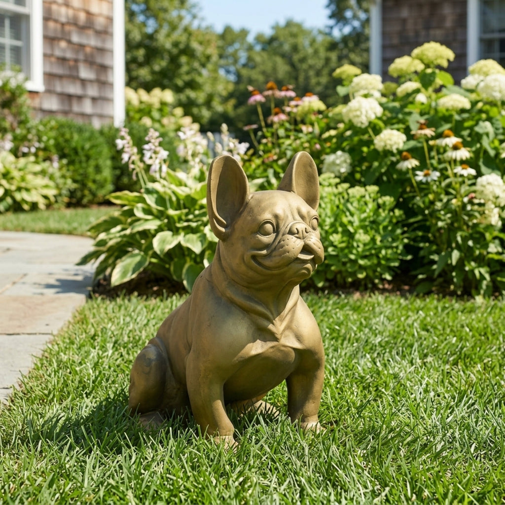 Dog Garden Sculpture - Outdoor French Bulldog Garden Statue