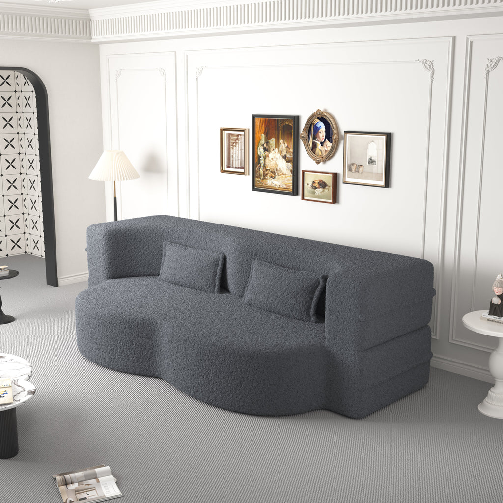 Modern Floor Sofa with 2 Pillows