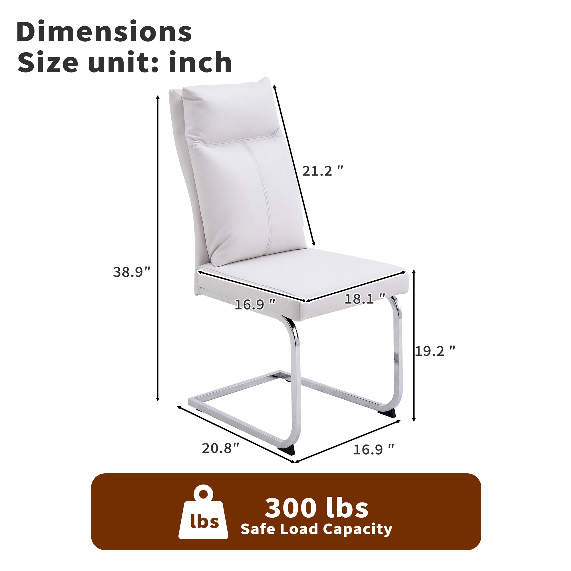 Modern Leather Imitation Dining Chair Set (2 Pieces)