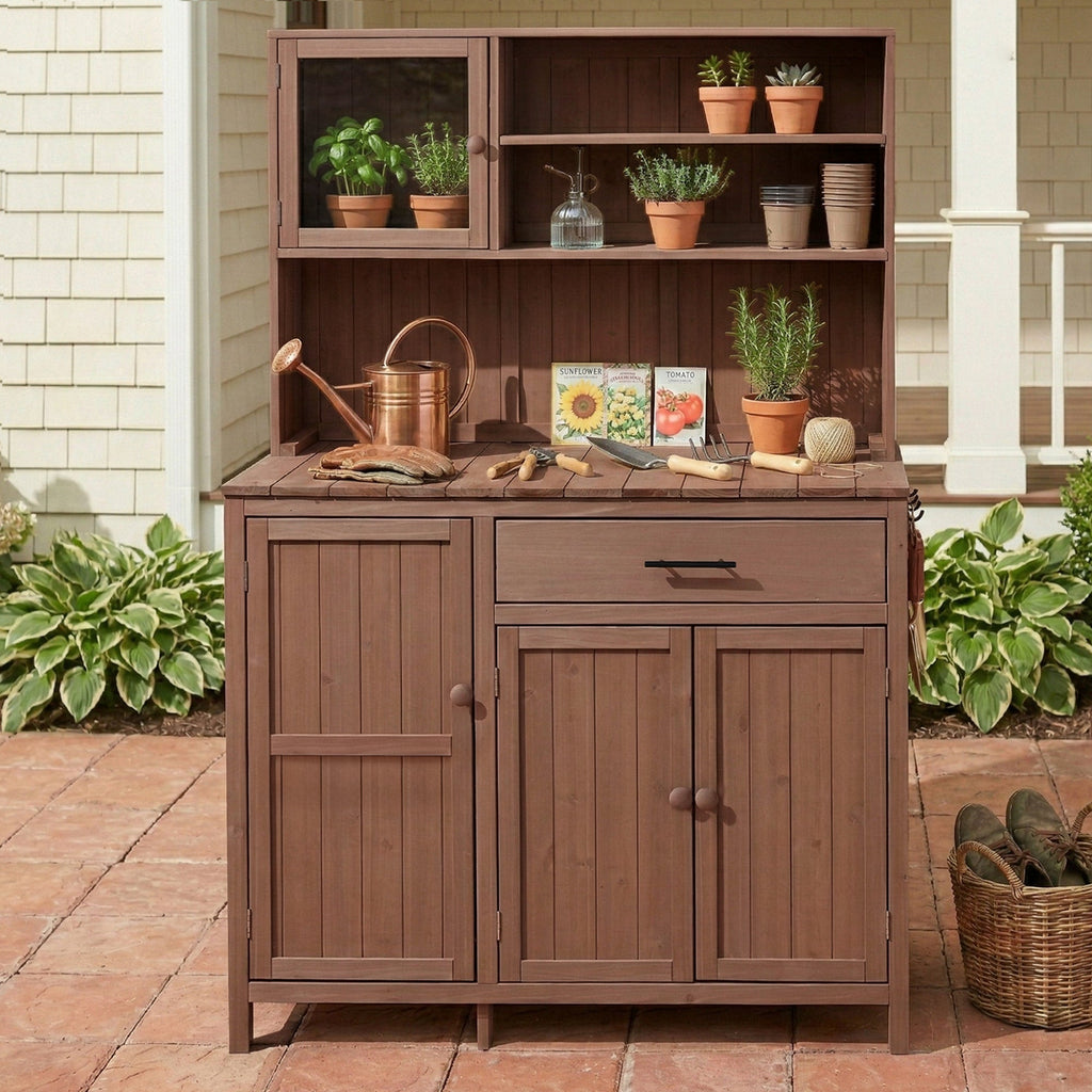 Topamax Potting Bench with Hutch