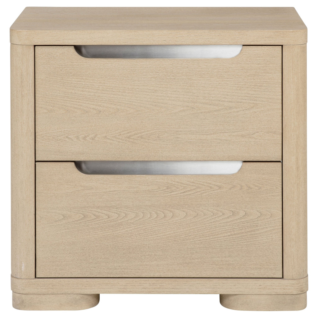 Mirador Light Elm 2-Drawer Nightstand Bedside Table