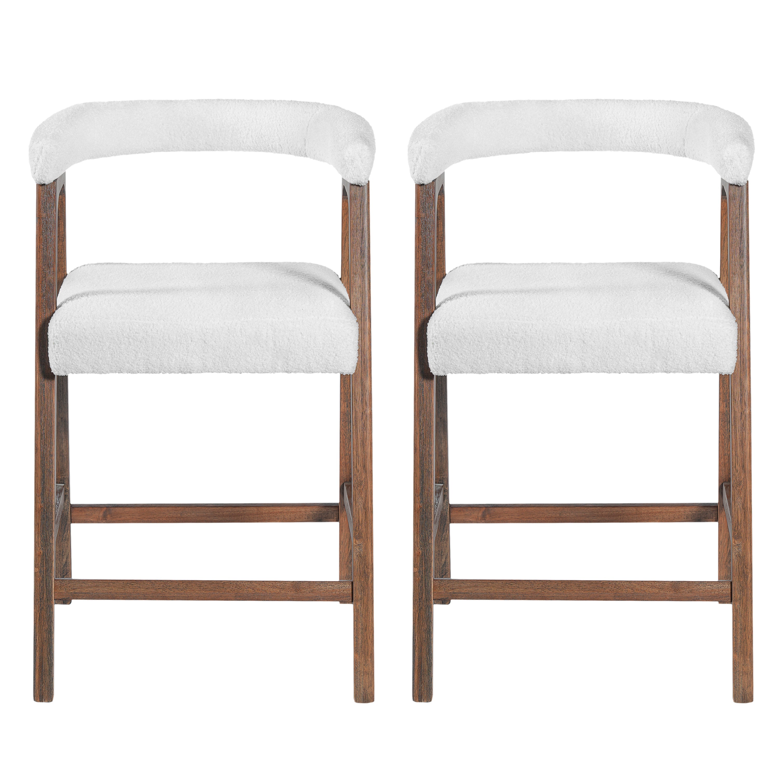 26'' Seat Height Bar Stools with Back, Set of 2