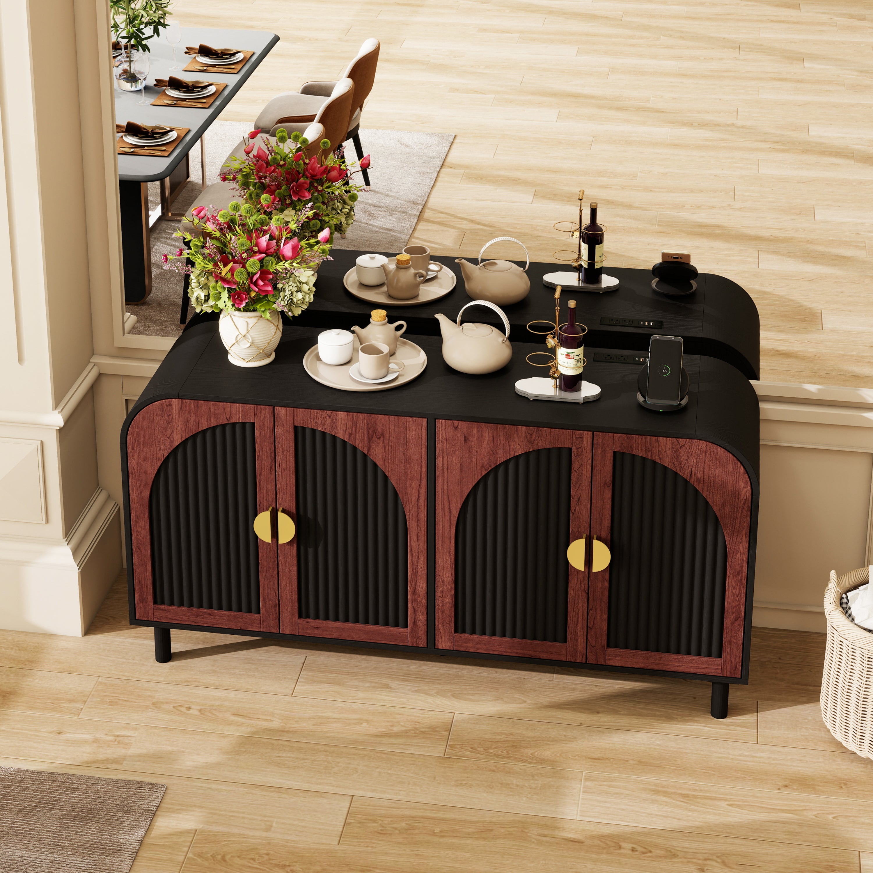 Vintage Arched Sideboard Cabinet