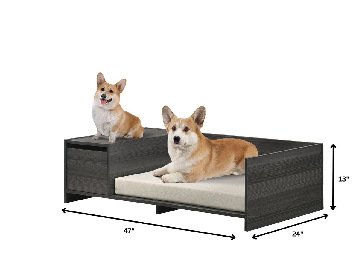 Esme Ash Pet Bed with Side Storage