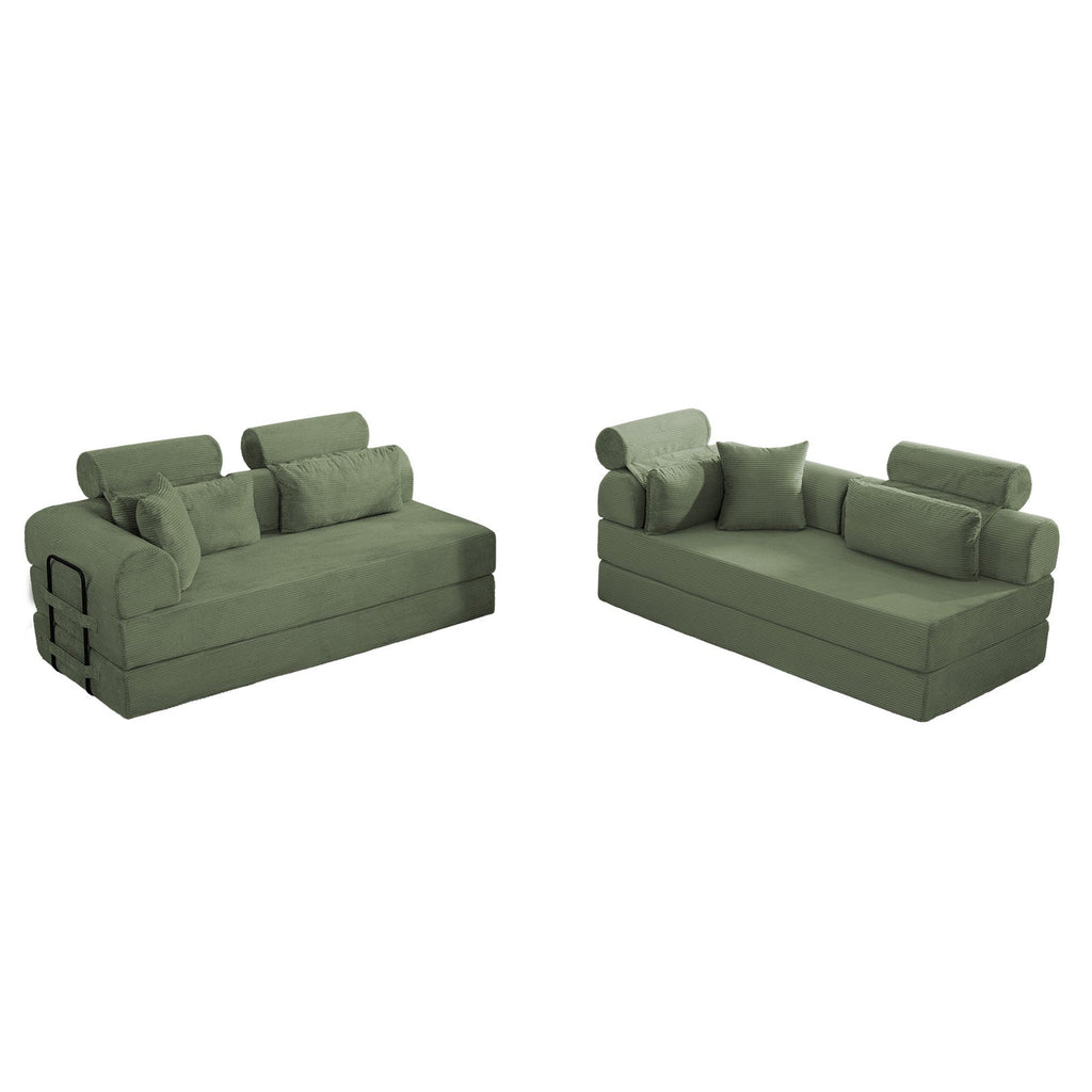 L Shape Modular Sectional Sofa, Grayish Green