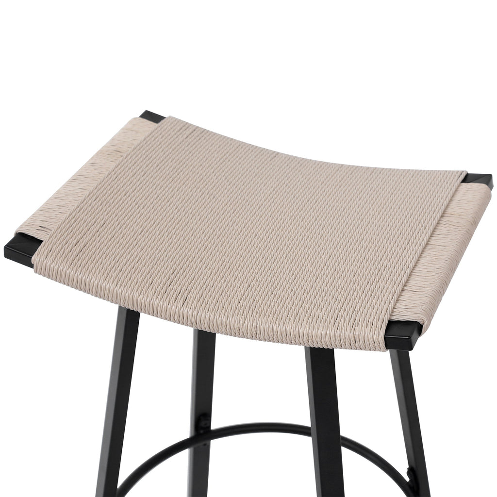 Backless Handwoven Kitchen Dining Bar Stools Set of 2