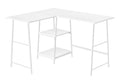 L Shape Computer Desk with Storage Shelves