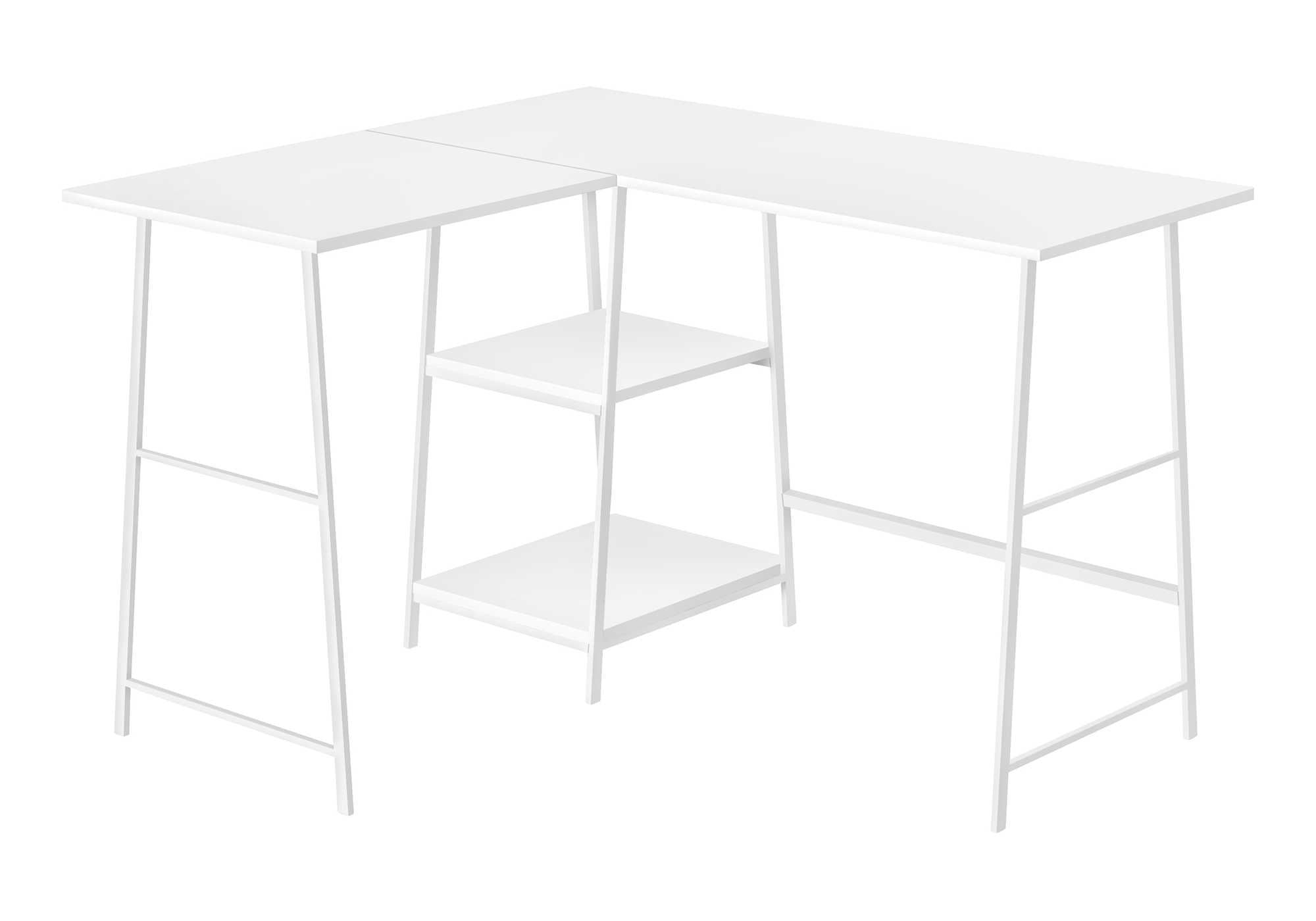 L Shape Computer Desk with Storage Shelves