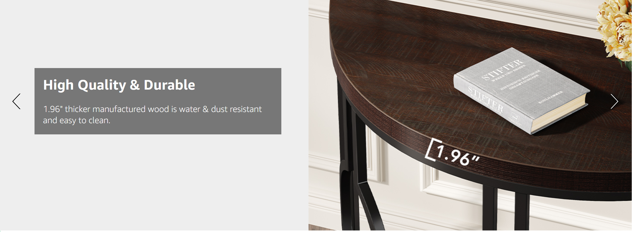 Half Moon Console Table for Entryway