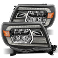 AlphaRex 05-11 Toyota Tacoma LUXX Crystal Headlights Plank Style Design Black w/Activation Light/DRL 880735 *Discontinued