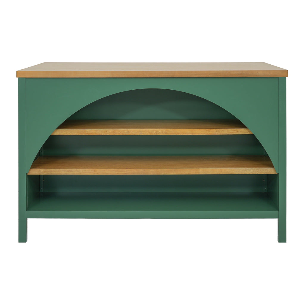 56" Farmhouse Kitchen Island with Open Storage