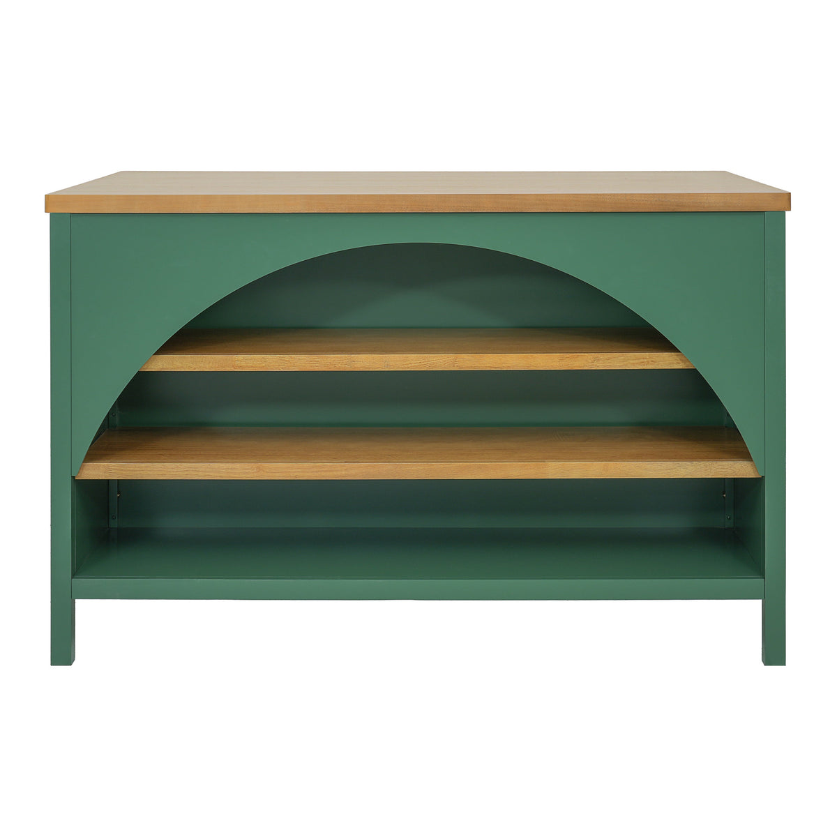56" Farmhouse Kitchen Island with Open Storage