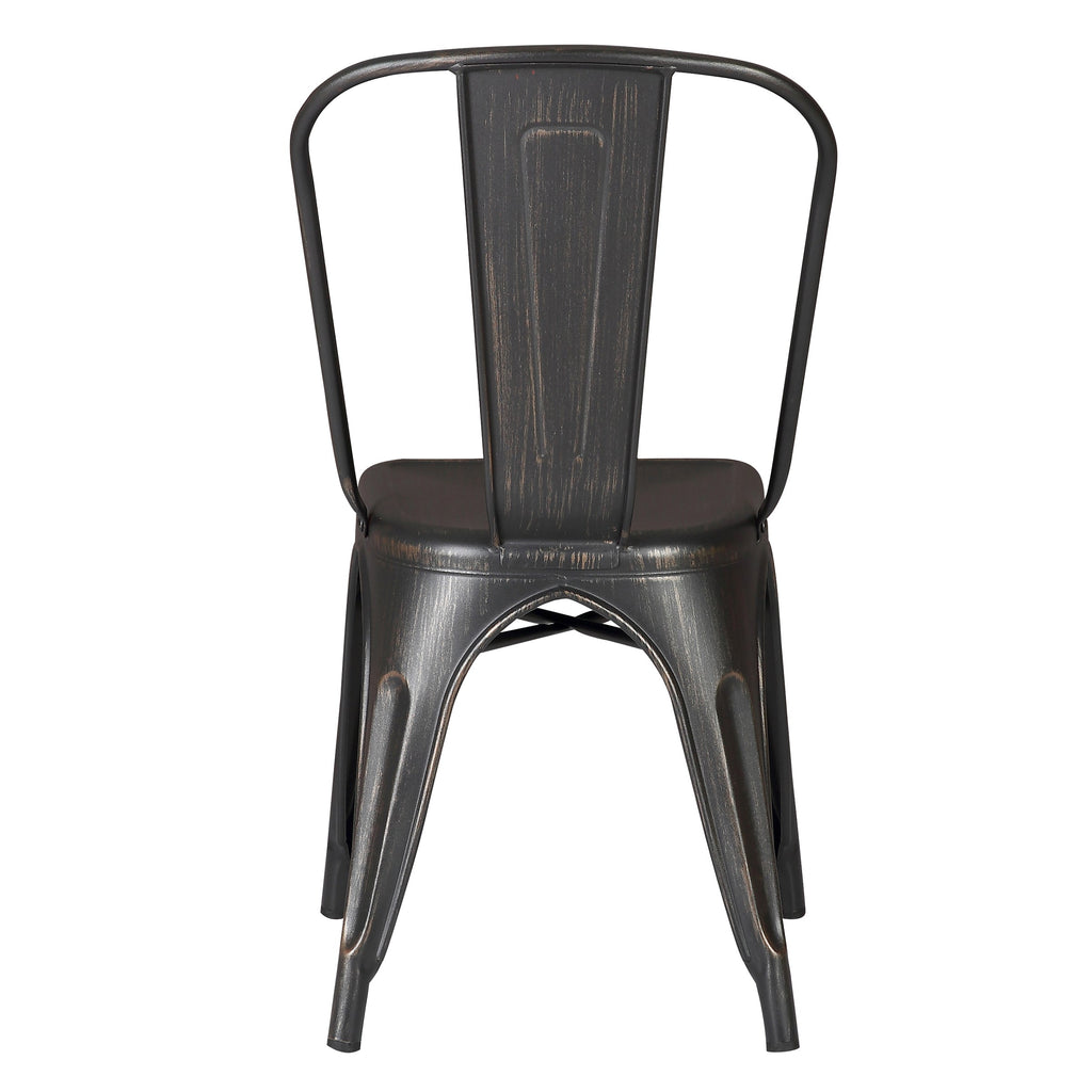 Set of 4 Stackable Metal Dining Chairs