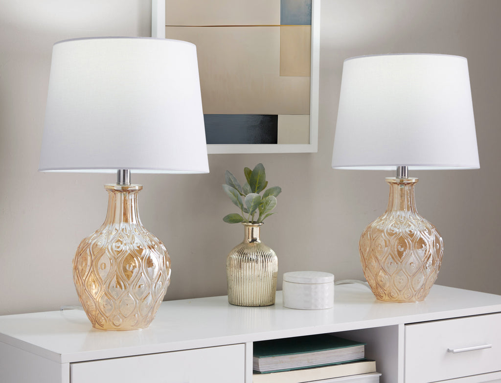 Gloria Round 20" Contemporary Glass Accent Lamp
