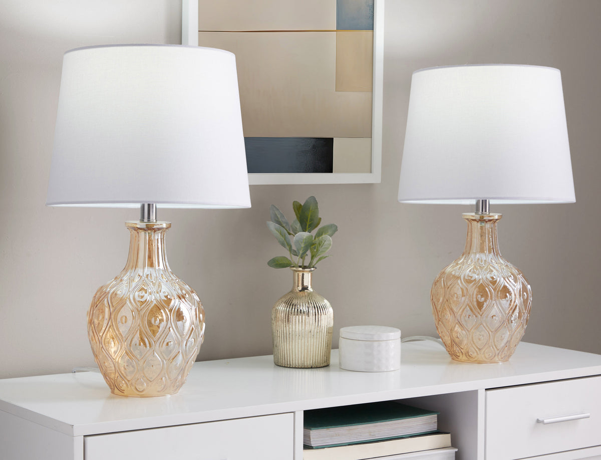 Gloria Round 20" Contemporary Glass Accent Lamp