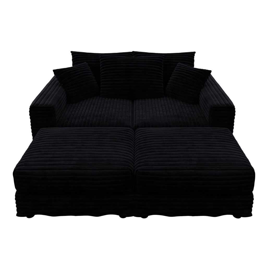 Plush Corduroy 3-Seat Sofa