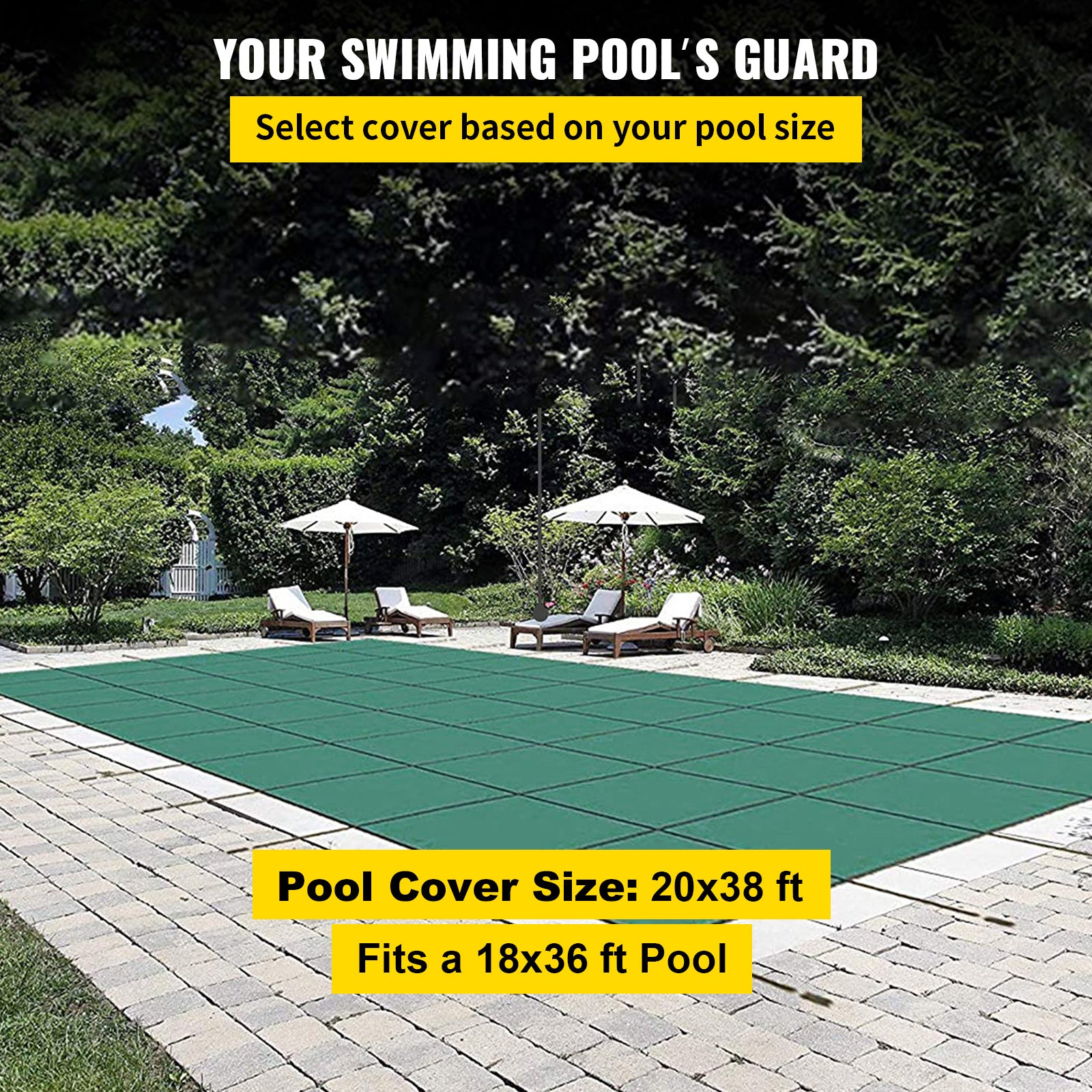 20 x 38 ft Rectangle Pool Safety Cover