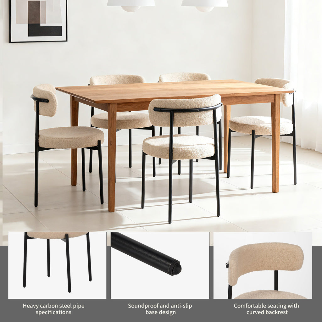 Medieval Modern Dining Chair Set, 4 Pieces, Round Seat Cushions