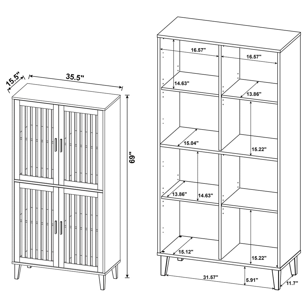 Sakai Dark Pine 4-Door Tall Accent Cabinet