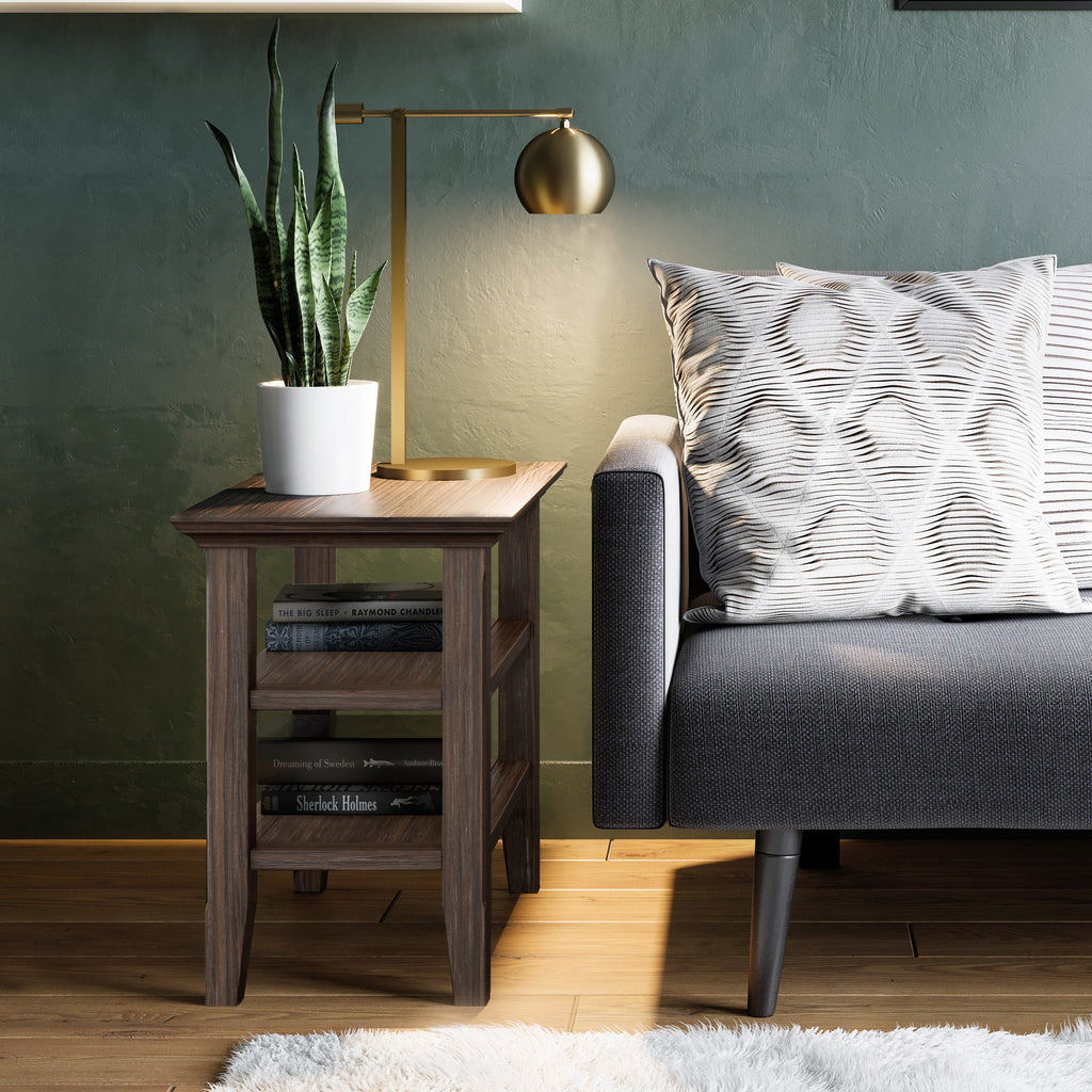 Acadian Solid Wood Narrow Side Table in Farmhouse