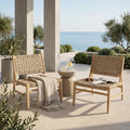 Noreen Club Chair Acacia Wood and Wicker Woven
