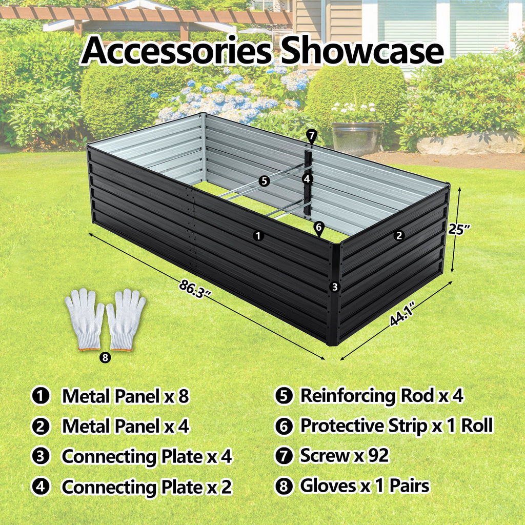 2 Pack Metal Raised Garden Bed Kit Outdoor