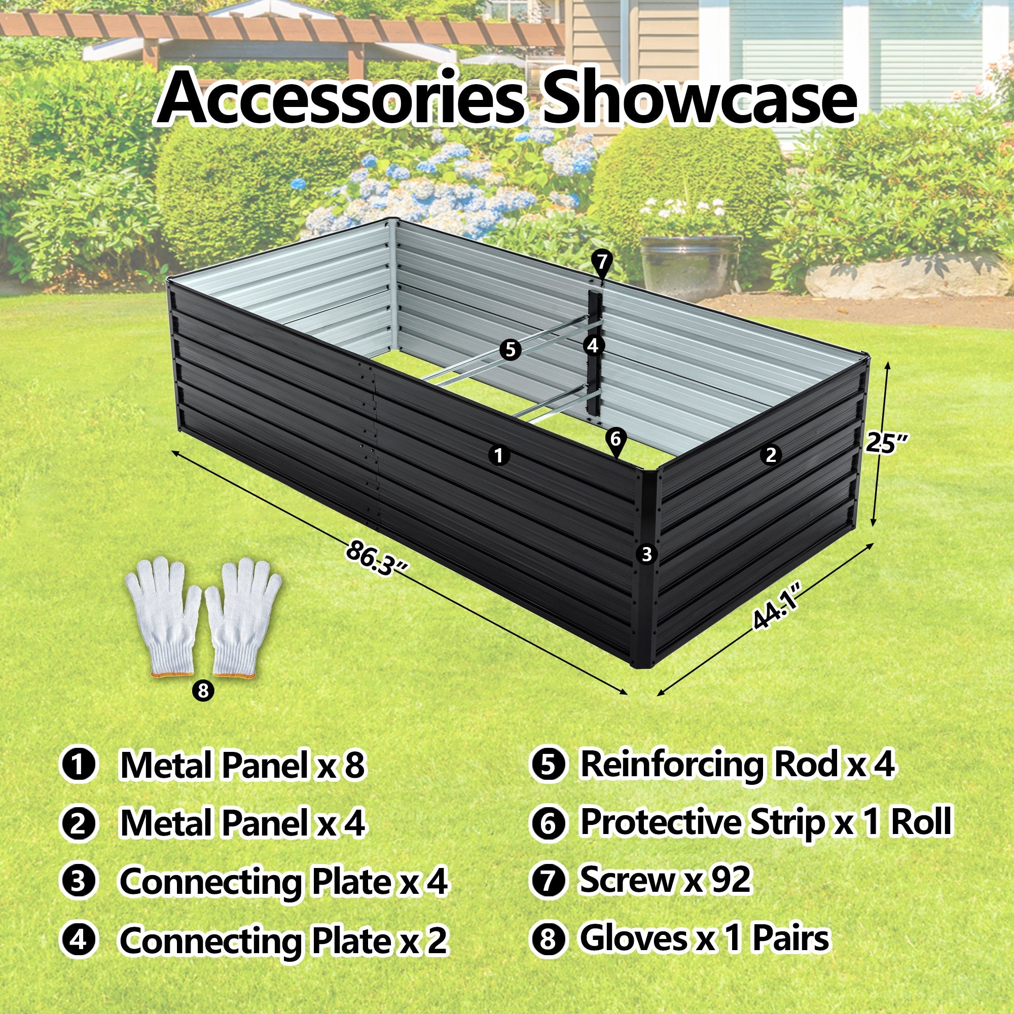 2 Pack Metal Raised Garden Bed Kit Outdoor