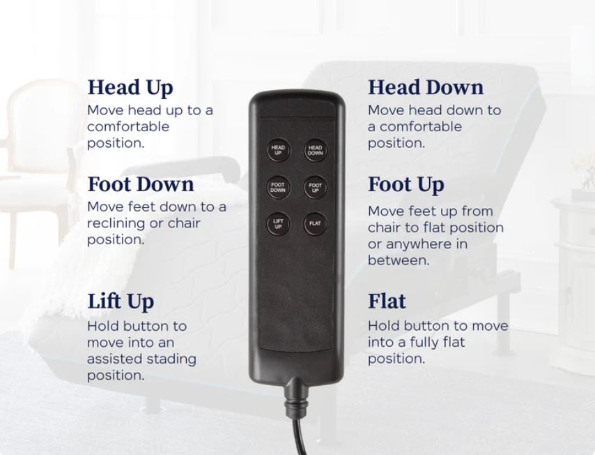 Twin Adjustable Sit to Stand Bed With Remote