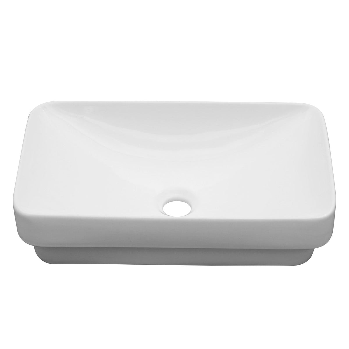 19"x12" White Semi-Recessed Ceramic Bathroom Sink