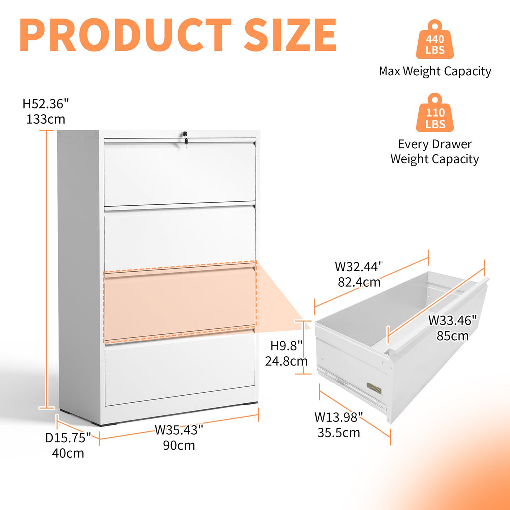 4 Drawer Lateral File Cabinet
