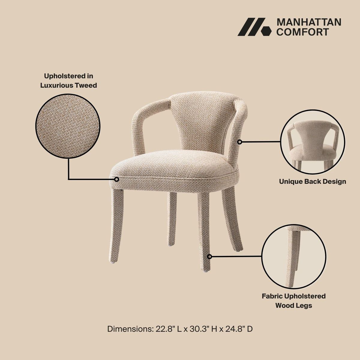 Palmer Upholstered Tweed Armchair
