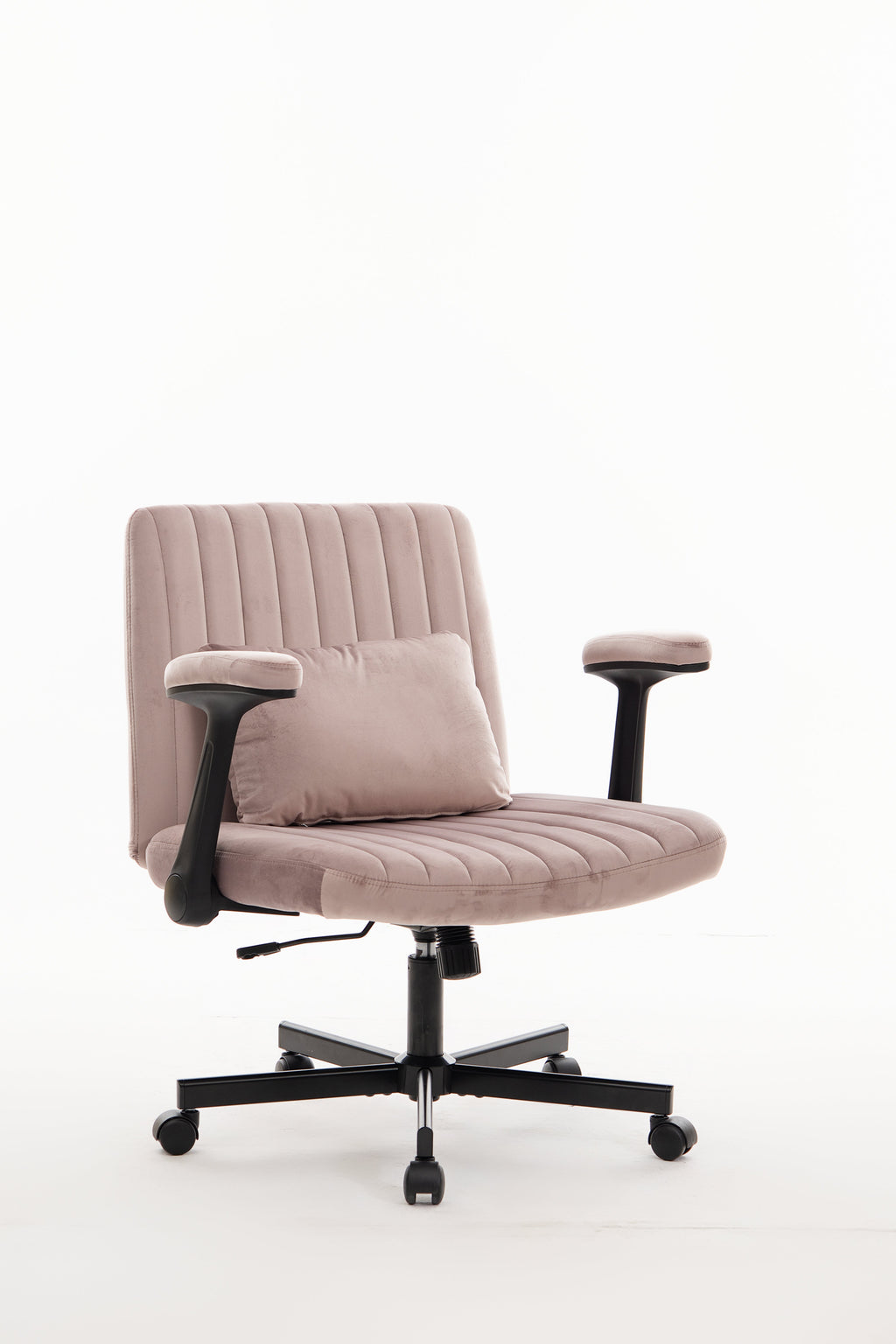 Pink Velvet Criss Cross Armrest Office Chair