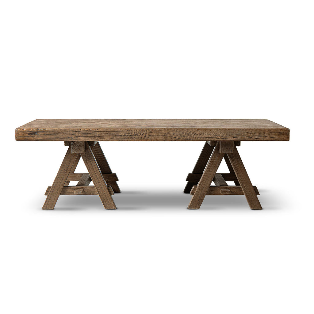 Hawthorne 48" Solid Reclaimed Elm Rectangular Trestle Coffee Table