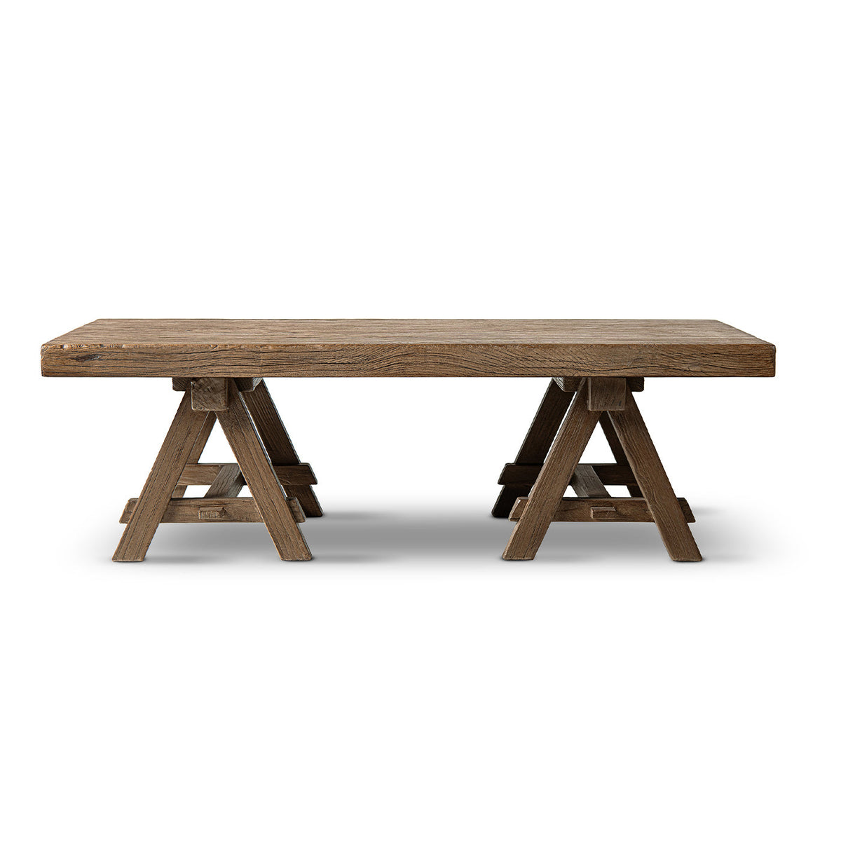 Hawthorne 48" Solid Reclaimed Elm Rectangular Trestle Coffee Table