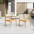 Creative Braided Acacia Wood Outdoor Dining Table and Chairs